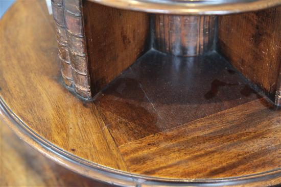 A George III mahogany revolving bookcase, c.1810, H.4ft Diam.2ft 11in.